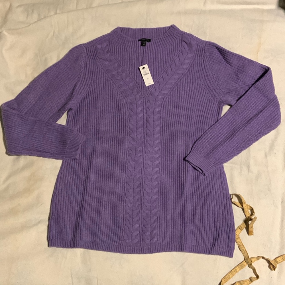 MWT Talbots funnel neck cable knit sweater size M